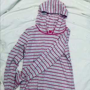 Gray and pink shirt hoodie